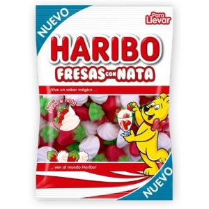BOLSITA HARIBO FRESAS CON NATA 100g