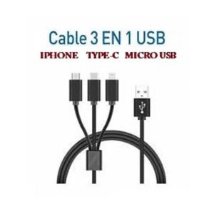 CABLE USB 3en1 TYPE-C IPHONE MICRO USB