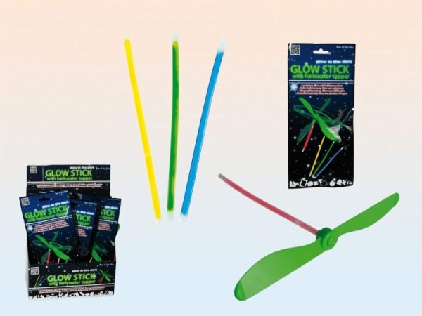 PALITO FOSFORESCENTE CON HELICOPTERO 16cm
