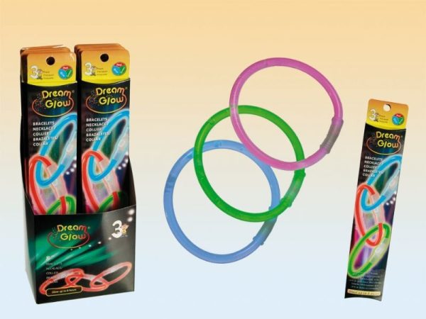PULSERA FOSFORESCENTE SET 3 UNIDADES DE COLORES