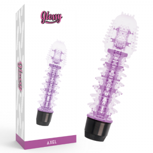 VIBRADOR GLOSSY AXEL LILA 14cm